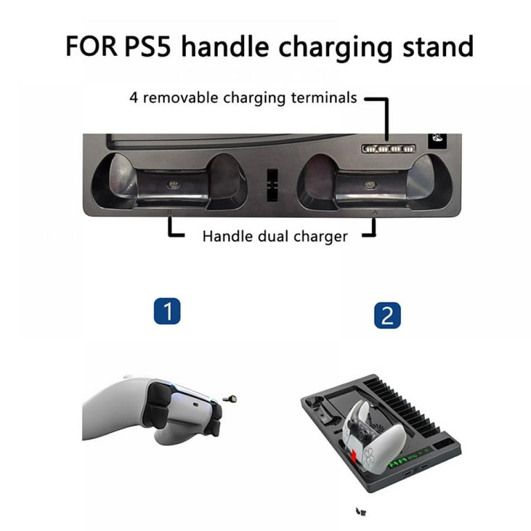 Hastraith Stand for PSVR 2 & PS5 Console, [5 in 1] Stand with Cooling Fan,  Dual