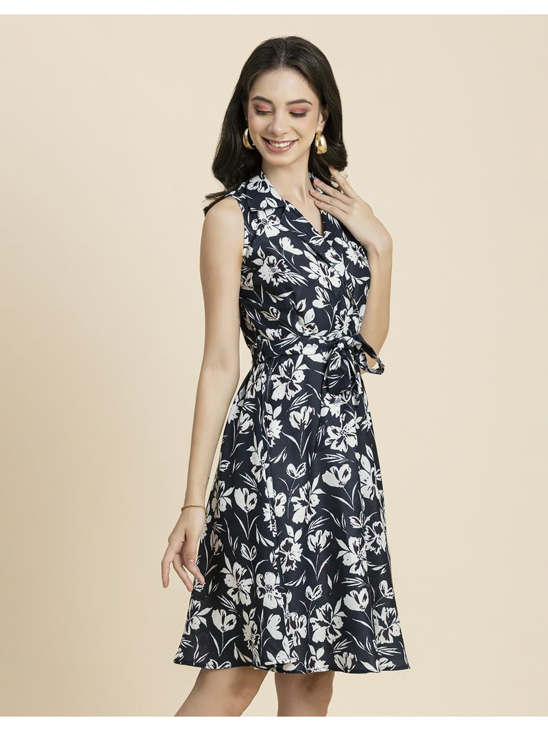 green emerald velvet dress Bubble Navy - Flared Shift Dress with Pockets (XS main image 1