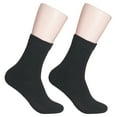 thumbnail image 5 of 2 Pairs Black Non Skid Hospital, Yoga, Pilates, Gripper Slipper Socks Men's or Women Size XL Ankle, 5 of 6