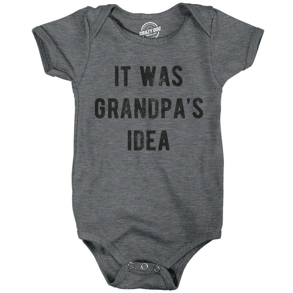 It Was Grandpas Idea Baby Bodysuit Funny Sarcastic Graphic Jumper for Infants