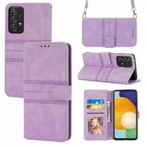 Nalacover for Samsung Galaxy A53 5G,  Crossbody Handbag Phone Case with Wallet Shoulder Strap Flip Magnetic Kickstand PU Leather Card Slots Case for Samsung Galaxy A53 5G, Lightpurple