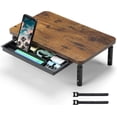thumbnail image 1 of Monitor Stand for Desk Height Adjustable Computer Monitor Riser with Storage Drawer Wood Computer Monitor Stand for Office and Home Ergonomic Desk Stand for Printer Laptop PC (Wood, 1 of 8
