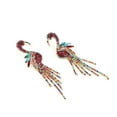 thumbnail image 6 of Long Flamingo Burgundy Dangle Drop Earrings for Women Large Boho Bird Tassel Crystal Rhinestones Dangling Earrings Hawaiian Bohemian Unique Earrings Statement Pretty Bling Sparkly Jewerly, 6 of 6