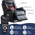 thumbnail image 6 of Comfort Stretch Electric Recliner Chairs for Elderly,Power Lift Recliners Chair with Massage Heat for Adults,Adjustable Furniture for Back,Lumbar,Legs,Leather,2 Side Pocket,Large Size Black, 6 of 8