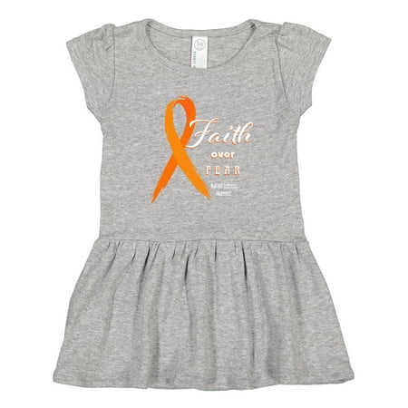 

Inktastic Faith Over Fear Multiple Sclerosis Awareness Orange Ribbon Girls Toddler Dress