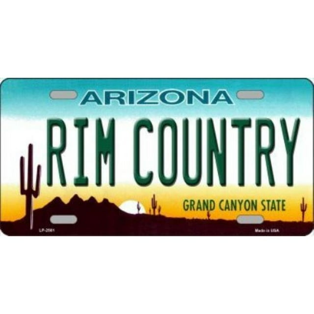 Rim Country Arizona Metal License Plate