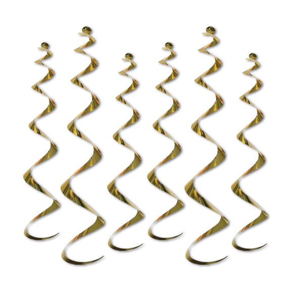 Twirly Whirlys 4-24" & 2-36" Gold - 6 Pack (6 Per Package)