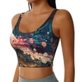 thumbnail image 2 of Balery Abstract Peacock Painting Pattern Racerback Sports Bras for Women - Padded Seamless High Impact Support for Yoga Gym Workout Fitness-X-Large, 2 of 8