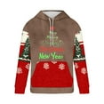 thumbnail image 4 of Sudadera con capucha para hombre, informal, con cordón, estampado navideño, deportiva, blusa de poliéster, 4 of 4