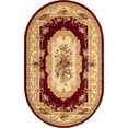 thumbnail image 2 of Rugs.com Chateau Collection Rug – 5' 3 x 8' Oval Red Medium Rug Perfect For Living Rooms, Large Dining Rooms, Open Floorplans, 2 of 5
