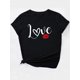 thumbnail image 2 of Camiseta para mujer verano cuello redondoChic Red Lips & Love Letter Print Women's T-Shirt - Casual Round Neck, Short Sleeve Top, Breathable Polyester, Machine Washable - Perfect for Spring/Summer/F, 2 of 7