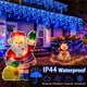 thumbnail image 4 of Decoraciones navideñas 2023 luces LED guirnaldas de cortina de carámbano IP44 impermeable conectable 216 LED caída 0,6/0,7/0,7 Año Nuevo 2, 4 of 4