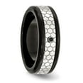 thumbnail image 5 of Stainless Steel Polished and Brushed Black IP-plated 2pt. Diamond 8mm Band, 5 of 8