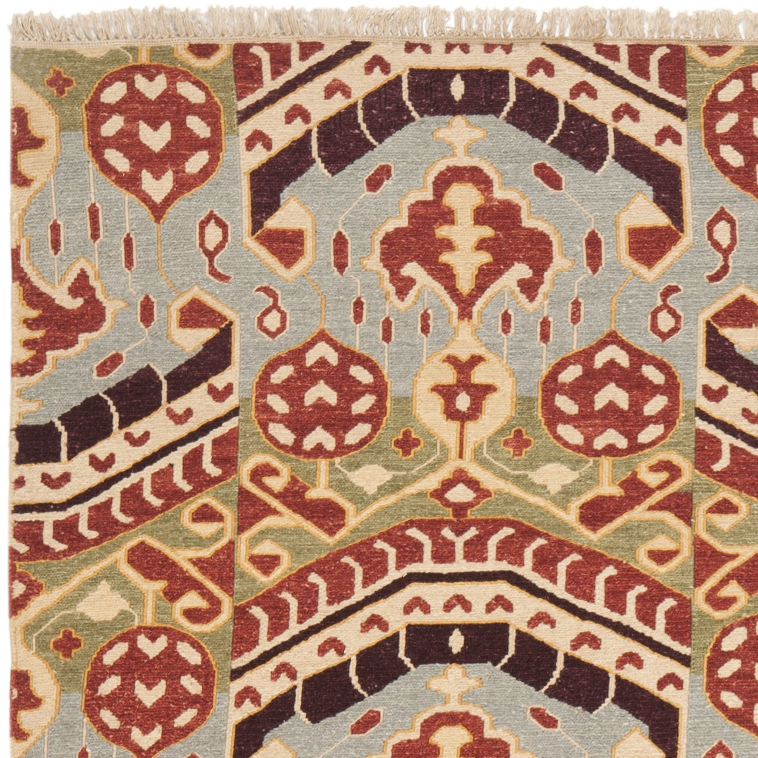 SAFAVIEH Sumak Henrietta Ikat Colorful Wool Area Rug, Blue/Green, 6' x 9'