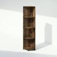 thumbnail image 2 of Furinno Basic 4-Tier Corner Multipurpose Standing Shelf, Amber Pine, 2 of 4