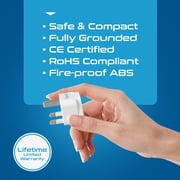 Ceptics Grounded Universal Plug Adapter for UK (Type G) - 3 Pack