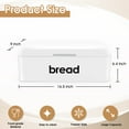 thumbnail image 5 of Walchoice Bread Box for Kitchen Countertop, 16.5” x 9” x 6.4” White Metal Bread Bin Holder for Loaves Pastries Dry Food, Large Capacity Storage Container for Vintage Farmhouse Decor, 5 of 7