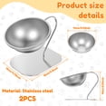 thumbnail image 2 of Austok Elevated Cat Bowls 15 Degree Inclined Stainless Steel Cat Bowls Detachable Metal Bracket Ergonomic Design for Healthy Eating Digestion, 2 of 9