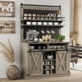 thumbnail image 6 of 75" Tall Coffee Hutch Cabinet, Farmhouse Kitchen Buffet Sideboard with Hooks and Sliding Barn Door, 6 of 7