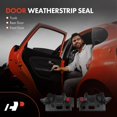 thumbnail image 6 of A-Premium 2PCS Upper Left & Right Door Car Door Weather Stripping Seal Strips Compatible with Jeep JK Series Wrangler 2007-2017, 4 Door Only, 6 of 6