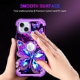 thumbnail image 7 of CASEFIV for iPhone 15 Pro Case,Glow in The Dark Three Layer Heavy Duty Shockproof Protective Case for iPhone 15 Pro 6.1 inch,Dark Butterfly, 7 of 7