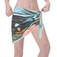 thumbnail image 2 of Zufioo Panther Floral Illustration Print Women's Beach Short Wrap Skirt, Short Quick-drying Wrap Skirt, Swimsuit Cover-up Sun Protection Cape, Suitable for Beach, Pool-One Size, 2 of 7