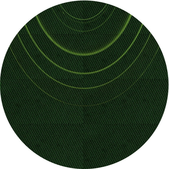 Ahgly Company Machine Washable Indoor Round Transitional Deep Emerald Green Area Rugs, 4' Round