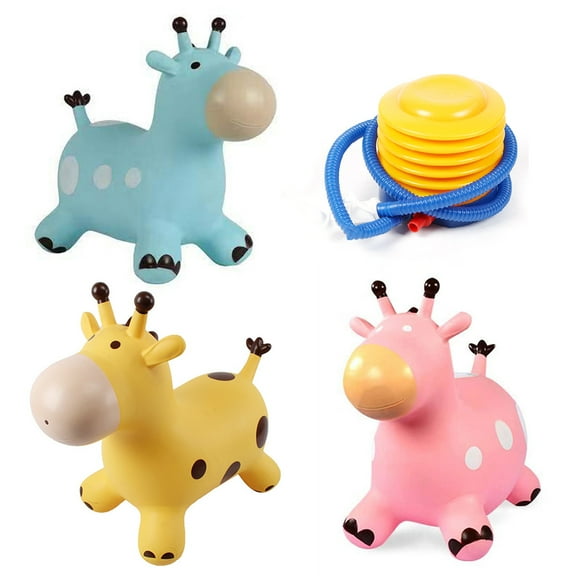 Sofullue Inflatable Jumping Giraffe Inpany Bouncy Giraffe Hopper Bouncing Animal Toys for Kids Toddlers