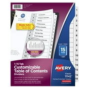 Avery Ready Index 15 Tab Dividers, Customizable TOC, 1 Set (11142)