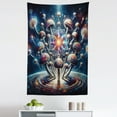 thumbnail image 3 of Ambesonne Mushroom Wall Hanging Tapestry, Astral World Psychedelic, 30"x45", Dark Blue Multicolor, 3 of 3