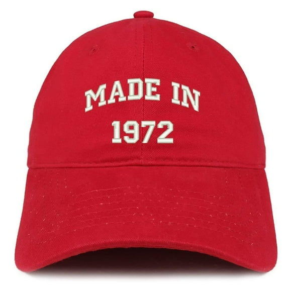 Trendy Apparel Shop Made In 1972 Text Embroidered 46th Birthday Brushed Cotton Cap