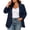 Navy, variant on Qiopertar Plus Size Blazers for Women Open Front Casual Work Blazer Notch Lapel Long Sleeve Loose Oversized Suit Jacket with Pockets, Black 3XL