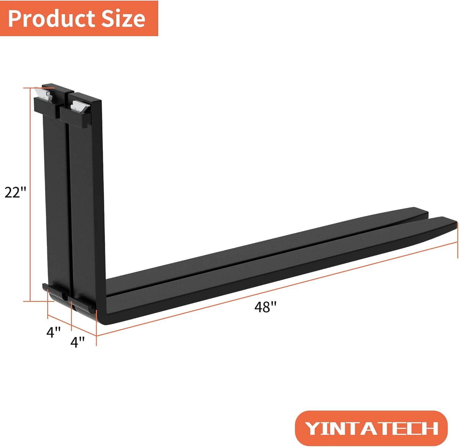 Uforic 42 Inch Skid Steer Pallet Fork Blades, 2500 LBS Capacity, 2 Pack Replacement Forklift Tines for Tractors & Loaders Attachments