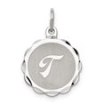 thumbnail image 1 of Pendentif Breloque Collier Monogramme Prénom Initiale Lettre T Délicat en Argent Sterling 925, 1 of 6