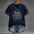 thumbnail image 3 of 9/11 25th Anniversary Shirt Womens WE Will Never Forget Tee Shirts | Lightweight Fabric, V Neck Short Sleeve Tops, American Flag, 2001-2026 25Th Anniversary Tops, Patriotic Honor Tee Shirt,XL, 3 of 5