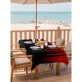 thumbnail image 2 of Outdoor Tablecloth with Umbrella Hole for Patio/Picnic/Party/Camping, Dark Red Black Ombre Waterproof Table Cloth Rectangle Table Cover Washable, Modern Abstract Art Striped Gradient (60"x 84"), 2 of 8