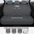 thumbnail image 3 of Juego completo de fundas para asientos de coche CAROMOP, piel sintética, color gris, 3 of 9