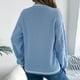 thumbnail image 4 of Suéter de cuello redondo para mujer, suéter de manga larga con cuello en V, tops de acrílico para mujer, 4 of 8