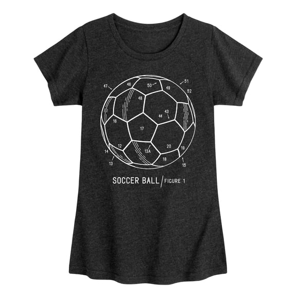 Instant Message - Soccer Ball Rendering - Youth Girls Fitted Short Sleeve T-Shirt