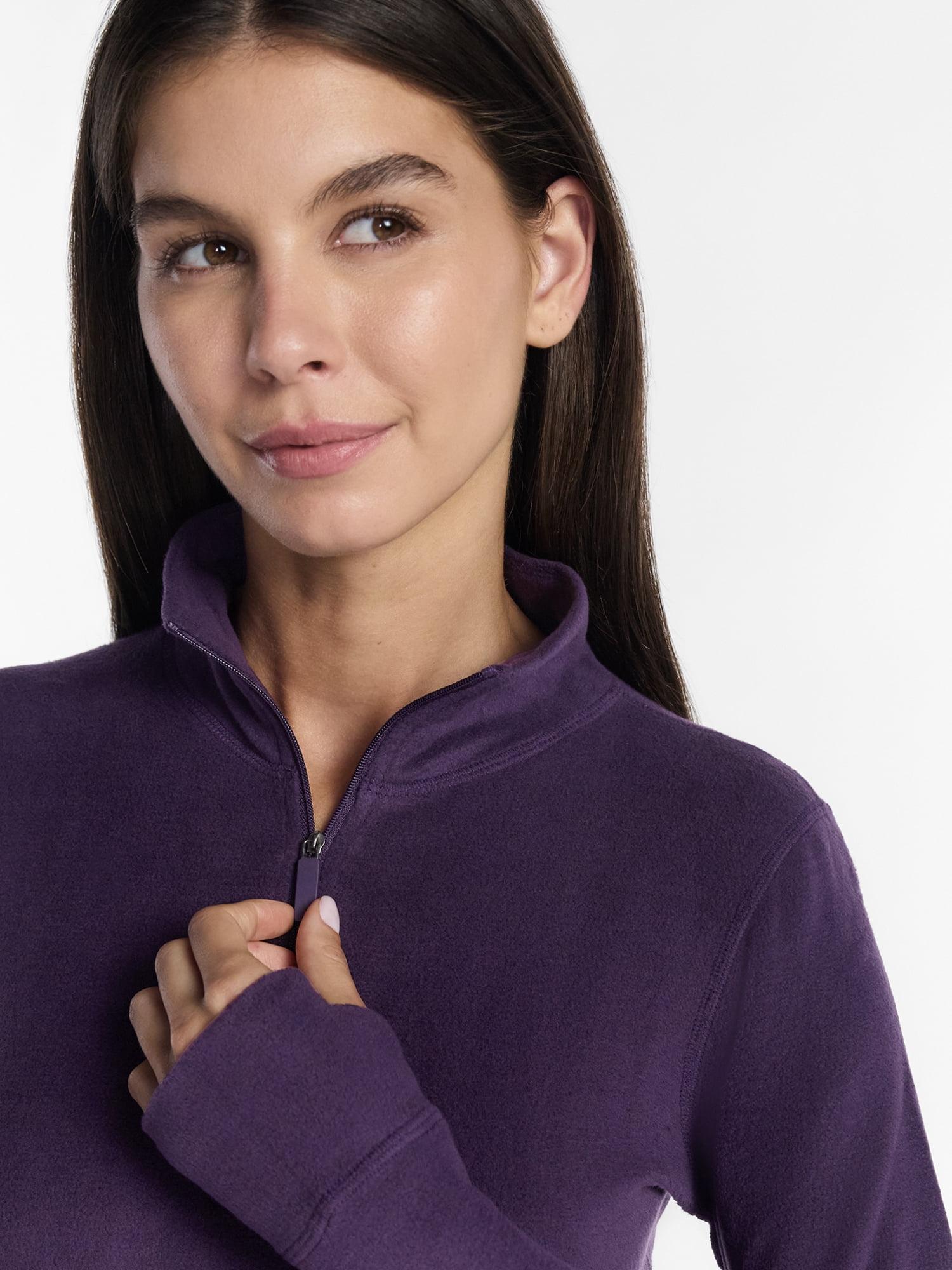 ClimateRight by Cuddl Duds Women's Mild Stretch Fleece Long Sleeve Mock with Half Zip Thermal Base Layer Thermal Top, Sizes XS to 4X