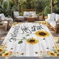 thumbnail image 2 of Sunflowers Outdoor Rug for Patio/Deck/Porch, Non-Slip Large Area Rug 6 x 9 Ft, Farmhosue You Are My Sunshine Wooden Grain Indoor Outdoor Rugs Washable Area Rugs, Reversible Camping Rug Carpet Runner, 2 of 8