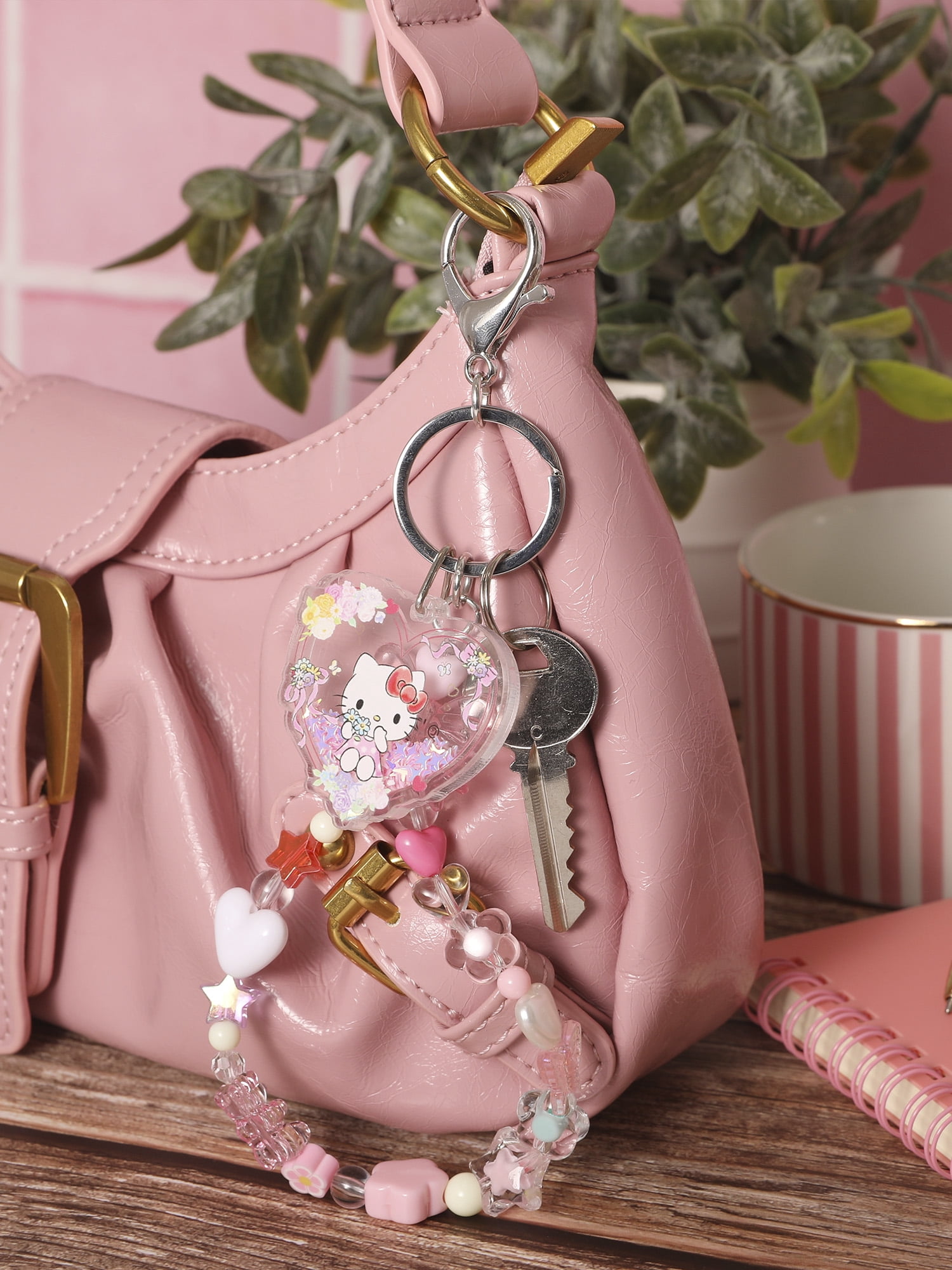 Sanrio Hello Kitty Heart Shaped Keychain - Durable and Stylish Design