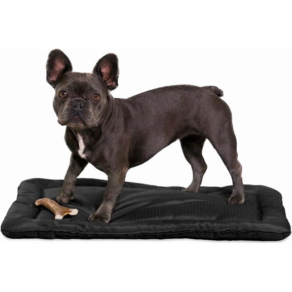 ZOPan Tough Ripstop Dog Crate Pad - Durable, Machine Washable Kennel & Travel Mat for Puppies and Small Dogs, 29 x 18 fits 30” Wire Crate, Obsidian Black