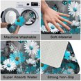 thumbnail image 2 of 1pc Blue and White Flowers Absorbent Non-Slip Bathroom Thickened Flannel Rug Decor,Soft,Quick Drying,Suitable For Indoor/outdoor Use,Bathrooms,Bedrooms,Kitchens,Terrace,Laundry Rooms,16"x24", 2 of 9