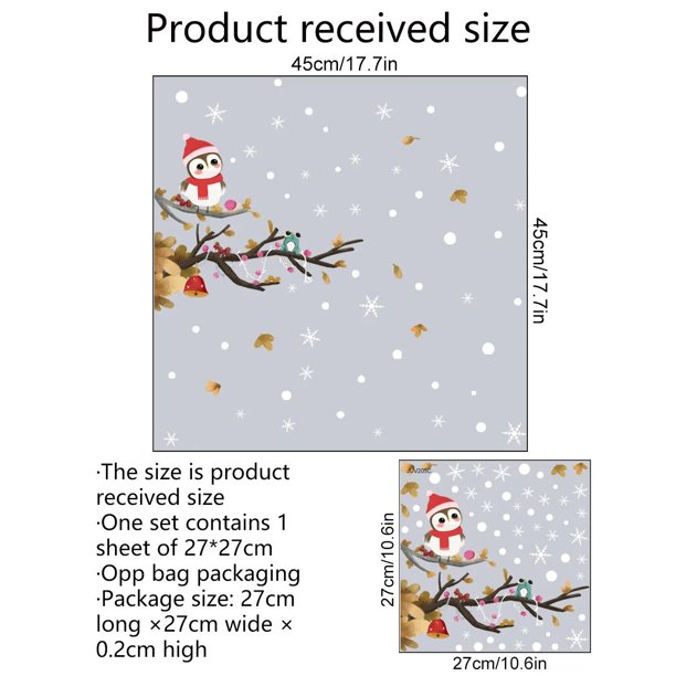 Pegatinas de pared de Navidad de doble cara, pegatina estática de Papá Noel, ciervo, árbol de Navidad, ventana, habitación, copos de nieve, decoración, pegatina de Año Nuevo 2023