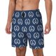 thumbnail image 1 of Balery Navy Nautical Bañador para hombre, shorts de playa de secado rápido con entrepierna y forro de compresión-Medium, 1 of 6