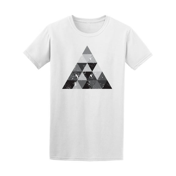 Grunge Gray Triangles T-Shirt Men -Image by Shutterstock, Male Large