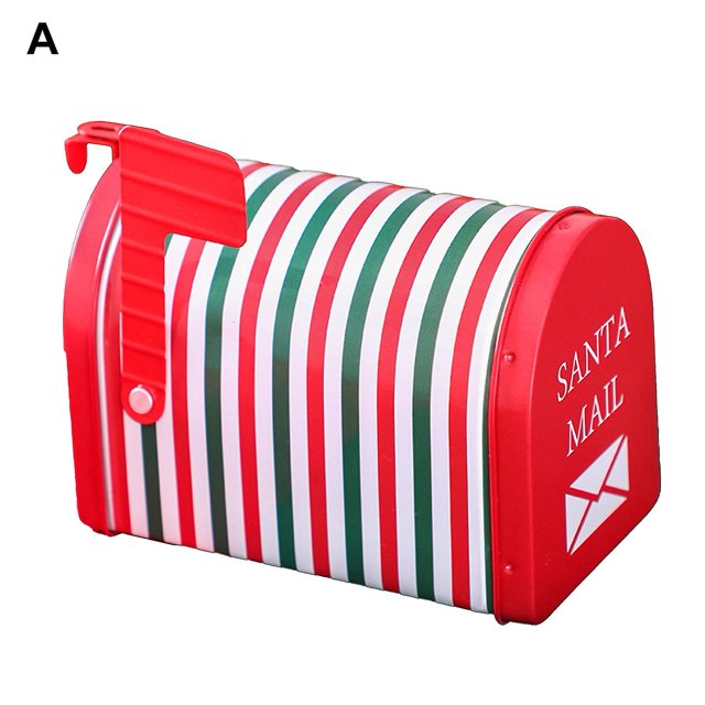 Caja de dulces creativa a prueba de humedad color brillante Navidad Santa buzón contenedor de galletas para fiesta