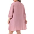 thumbnail image 3 of Agnes Orinda Women's Plus Size 3/4 Batwing Sleeve Polyester Casual Cardigan 4X Pink, 3 of 6