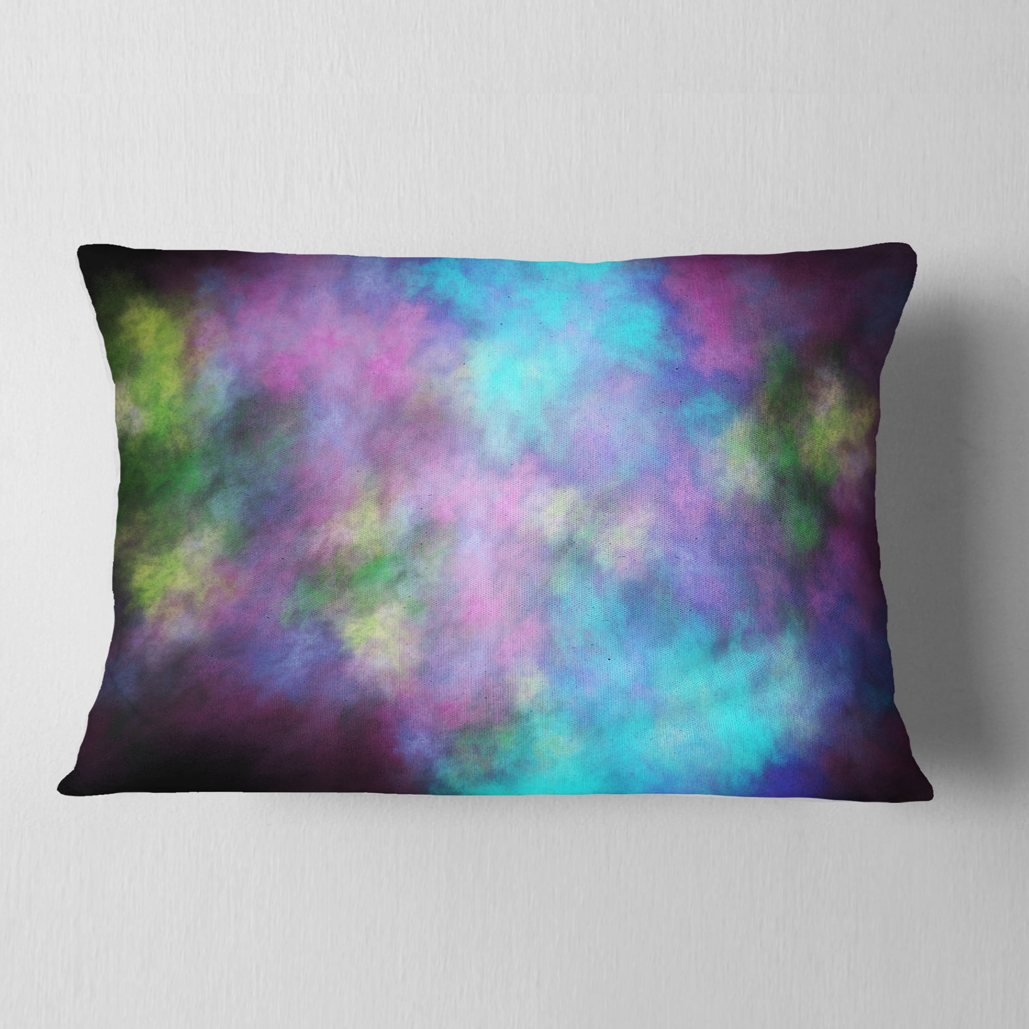 Designart Perfect Blue Purple Starry Sky - Abstract Throw Pillow - 12x20